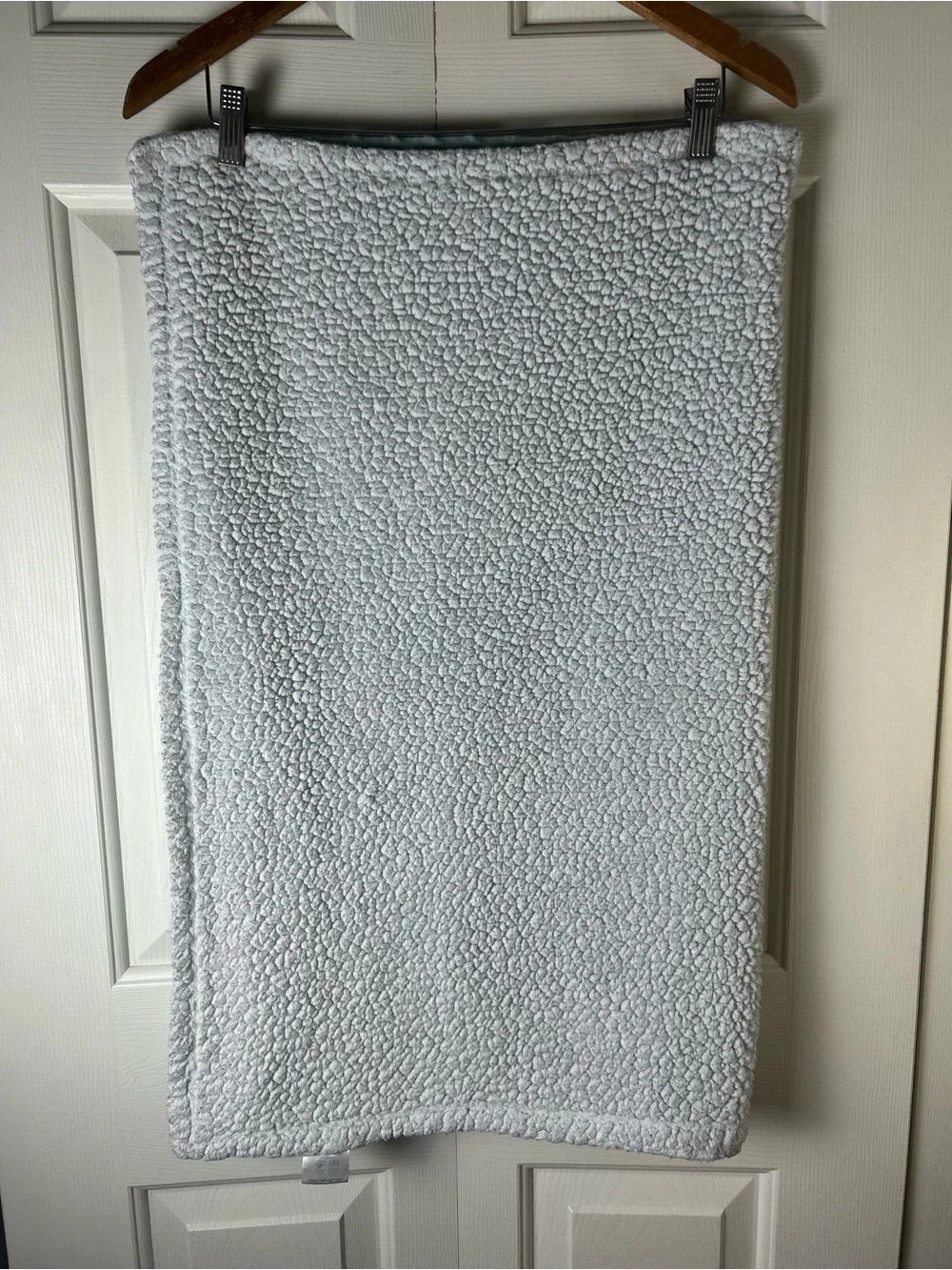 Sweet Dolphin Light Blue Baby Blanket Minky Dot White Sherpa Lovey